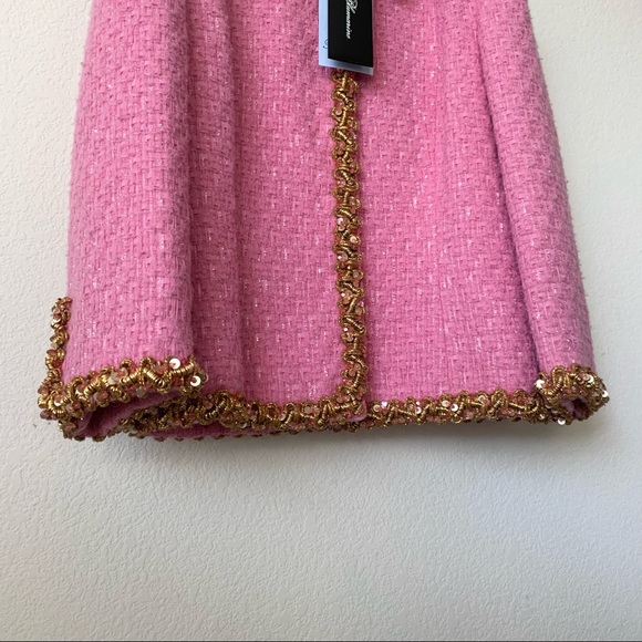 Blumarine pink tweed jacket with gold beaded trim - Picture 6 of 16